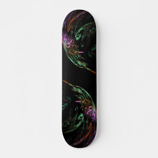 Green Red und Lila Swirt Skateboard Deck (Vorne)