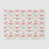 Green Red Watermelon Blue Butterflies Birthday Seidenpapier (Vorderseite)