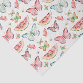 Green Red Watermelon Blue Butterflies Birthday Seidenpapier (Ausschnitt)
