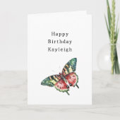 Green Red Watermelon Butterfly Birthday Karte (Vorderseite)