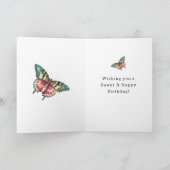 Green Red Watermelon Butterfly Birthday Karte (Innenseite)
