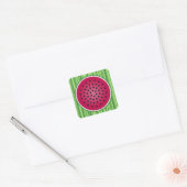 Green Red Watermelon Design Quadratischer Aufkleber (Umschlag)