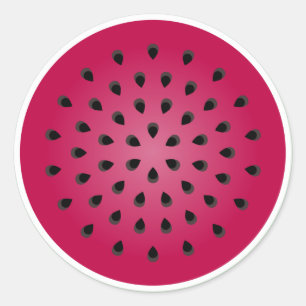 Green Red Watermelon Design Runder Aufkleber