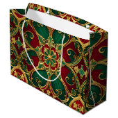 Green Red Weihnachtsgeschenk Tasche Große Geschenktüte (Rückseite Schrägansicht)