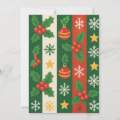 Green Red Whimsical Strip Wasserfarbe Ferienkarte (Rückseite)