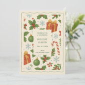 Green Red Whimsical Watercolor Ferienkarte (Stehend Vorderseite)