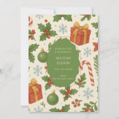 Green Red Whimsical Watercolor Ferienkarte (Vorderseite)