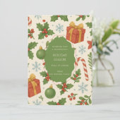 Green Red Whimsical Watercolor Ferienkarte (Stehend Vorderseite)