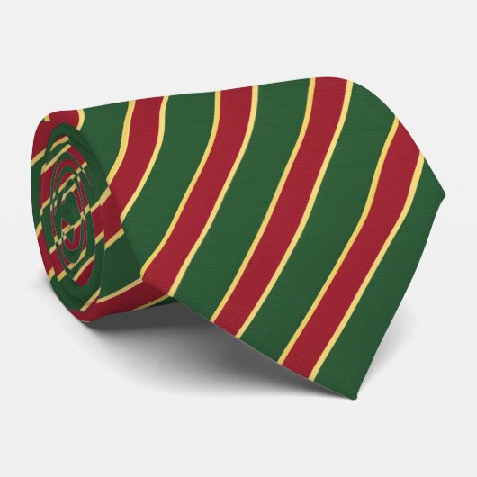 Green Red Yellow Multi-Stripe Krawatte (Gerollt)