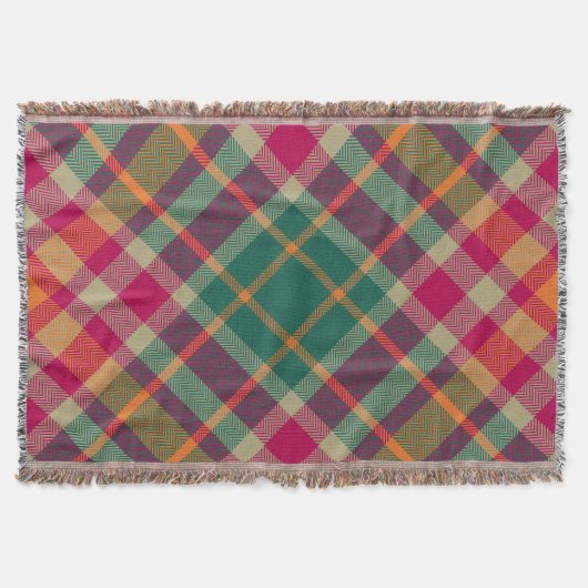 Green Red Yellow Scottish Tartan Plaid Decke (Vorderseite)