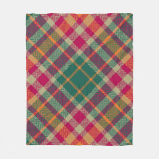Green Red Yellow Scottish Tartan Plaid Fleecedecke