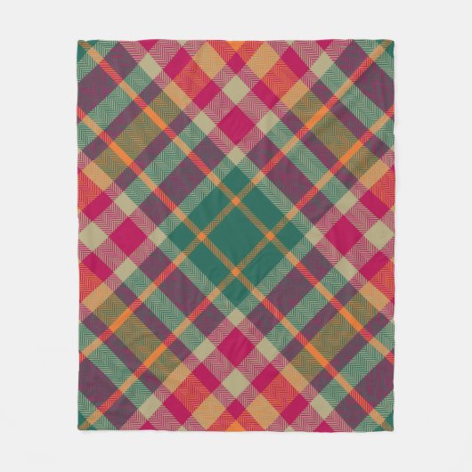 Green Red Yellow Scottish Tartan Plaid Fleecedecke (Vorderseite)