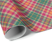 Green Red Yellow Scottish Tartan Plaid Geschenkpapier (Rolleneckpunkt)