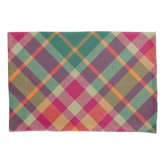 Green Red Yellow Scottish Tartan Plaid Kissenbezug (Vorderseite)