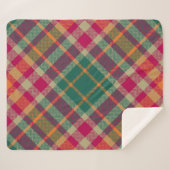 Green Red Yellow Scottish Tartan Plaid Sherpadecke (Vorderseite (Horizontal))