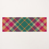 Green Red Yellow Scottish Tartan Plaid Yogamatte (Rückseite (Horizontal))
