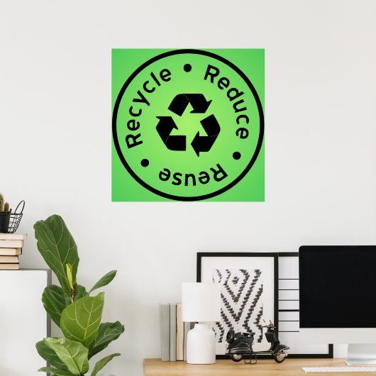 Green Reduce, Wiederverwendung, Recycle Poster (Heimbüro)