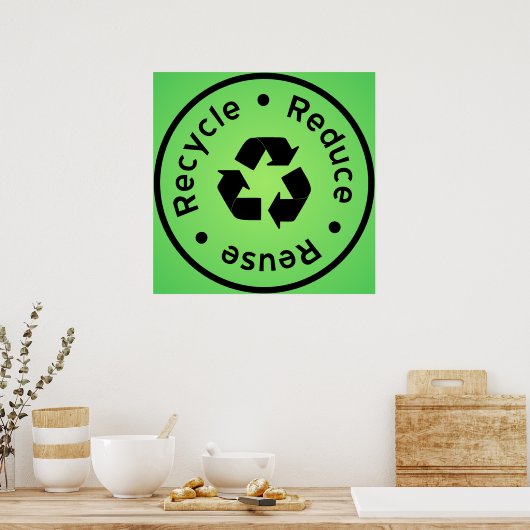 Green Reduce, Wiederverwendung, Recycle Poster (Küche)