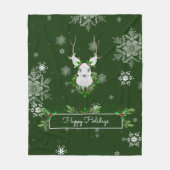Green Reindeer Fleece Blanket (Vorderseite)