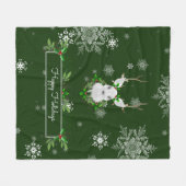 Green Reindeer Fleece Blanket (Vorderseite (Horizontal))