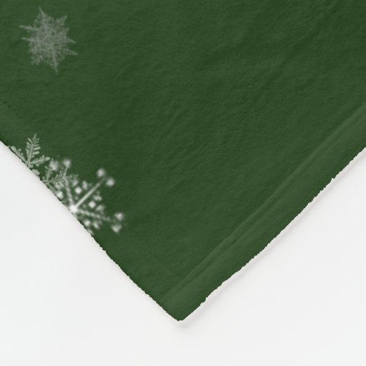 Green Reindeer Fleece Blanket (Ecke)