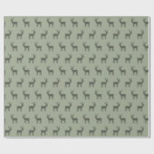 Green Reindeer Winter Modern Minimalist Christmas Geschenkpapier (Flach)