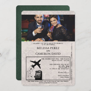 Green Reno Passport Hochzeit Einladung