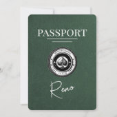 Green Reno Passport Save the Date (Vorderseite)