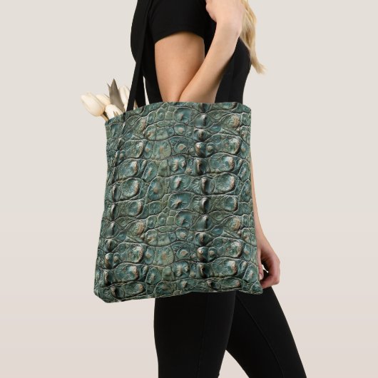 Green Reptile Skin Muster Tasche (Von Nahem)