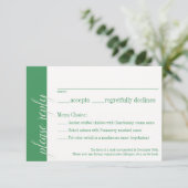 Green Response Card, Caroline Wedding Collection RSVP Karte (Stehend Vorderseite)