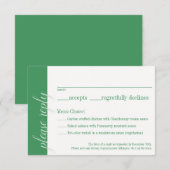 Green Response Card, Caroline Wedding Collection RSVP Karte (Vorne/Hinten)