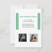 Green Retro Big Numbers Abschluss Foto Einladung (Rückseite)