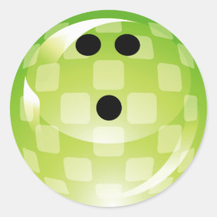 GREEN RETRO BOWLING BALL RUNDER AUFKLEBER