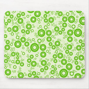 Green Retro Circle Random Muster Mousepad