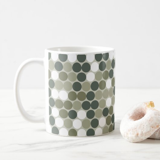 Green retro dots kaffeetasse (Mit Donut)
