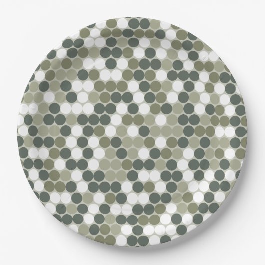Green retro dots pappteller (Vorderseite)