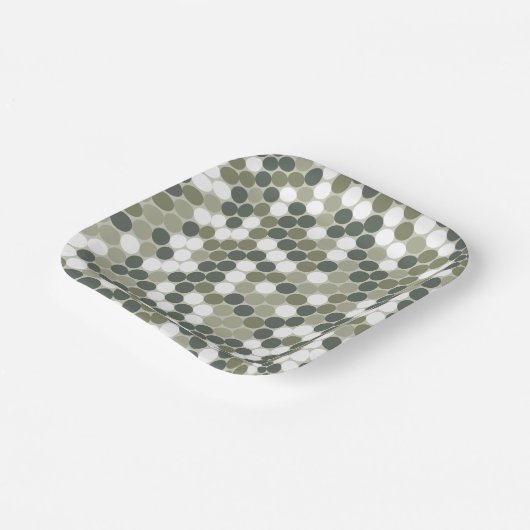 Green retro dots pappteller (Gewinkelt)