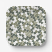 Green retro dots pappteller (Vorderseite)
