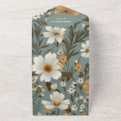 Green Retro eine kleine Wildblume Babydusche All In One Einladung (Außenbereich)