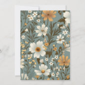 Green Retro eine kleine Wildblume Babydusche Einladung (Rückseite)