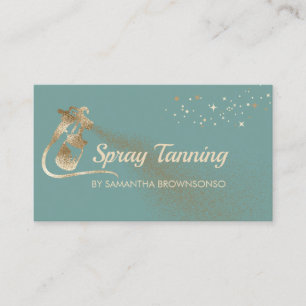 Green Retro Elegant Calligraphy Tan Spray Visitenkarte