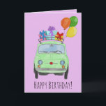 Green Retro Fiat 500 Geburtstagskarte Karte<br><div class="desc">Geburtskarte. Ein Retro Fiat 500 in Aquarell. Gratulieren Ein Geburtstag zu feiern? Schicken Sie Ihrer Familie und Ihren Freunden eine Retro Aquarell-Geburtstagskarte und wünschen Sie ihnen den schönsten Geburtstag aller Zeiten! Diese Geburtstagskarte ist in einigen nicht-englischen Sprachen und als individuell anpassbare Karte für Geburtstagswünsche,  Alter und Empfänger erhältlich.</div>