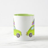 Green Retro Fiat 500 mit Geschenken Wasserfarbe Tasse (Zentrum)