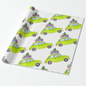 Green Retro Fiat 500 Weihnachtsgeschenke Wasserfar Geschenkpapier (Ungerollt)