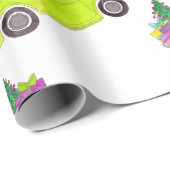 Green Retro Fiat 500 Weihnachtsgeschenke Wasserfar Geschenkpapier (Rolleneckpunkt)