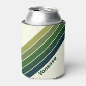 Green Retro five Stripes with Name Dosenkühler (Kanne Vorderseite)