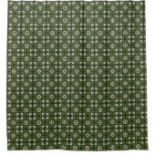 Green Retro Geometric Pattern  Duschvorhang (Vorderseite)