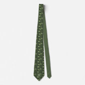 Green Retro Golfplatz Mit Monogramm Krawatte (Vorderseite)