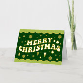 Green Retro Groovy Merry Christmas (Vorderseite)