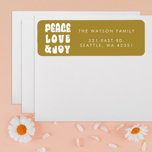 Green Retro Groovy Peace Liebe Joy Holiday